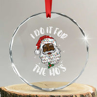 Funny Santa Claus Crystal Glass Ornament African American Xmas Vintage Black Santa TS10