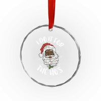 Funny Santa Claus Crystal Glass Ornament African American Xmas Vintage Black Santa TS10