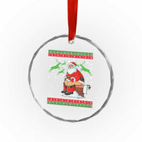 Funny Santa Claus Crystal Glass Ornament Pooping Down The Chimney TS02