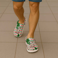 Funny Santa Claus Says Six Seven Clogs Shoes Christmas Houndstooth Pattern - Wonder Print Shop