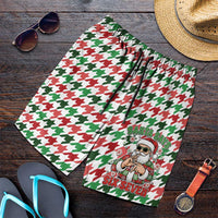 Funny Santa Claus Says Six Seven Shorts for Men Christmas Houndstooth Pattern - Wonder Print Shop