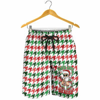 Funny Santa Claus Says Six Seven Shorts for Men Christmas Houndstooth Pattern - Wonder Print Shop