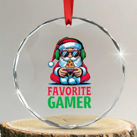 Funny Santa Gamer Christmas Crystal Glass Ornament TS14