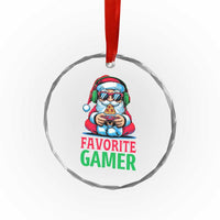 Funny Santa Gamer Christmas Crystal Glass Ornament - Wonder Print Shop