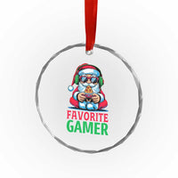 Funny Santa Gamer Christmas Crystal Glass Ornament TS14
