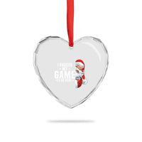 Funny Santa Gamer Christmas Heart Crystal Glass Ornament I Paused My Game To Be Here - Wonder Print Shop