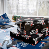 Funny Santa Gamer Christmas Wrapping Paper Roll I Paused My Game To Be Here - Wonder Print Shop