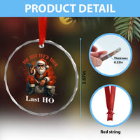 Funny Santa Gun Christmas Crystal Glass Ornament You Just Yeed Your Last Ho - Wonder Print Shop
