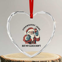 Funny Santa Gun Christmas Heart Crystal Glass Ornament Strawberry Jams But My Gun Do Not - Wonder Print Shop