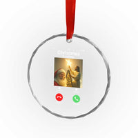 Funny Santa Jesus Video Call Crystal Glass Ornament TS14
