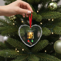 Funny Santa Jesus Video Call Heart Crystal Glass Ornament - Wonder Print Shop