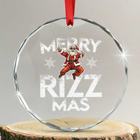 Funny Santa Rizz Xmas Crystal Glass Ornament Merry Rizz Mas Cool TS02