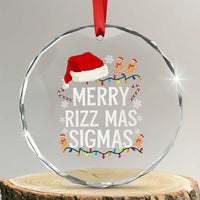 Funny Santa Rizz Xmas Crystal Glass Ornament Merry Rizzmas Sigmas TS02