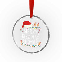 Funny Santa Rizz Xmas Crystal Glass Ornament Merry Rizzmas Sigmas - Wonder Print Shop