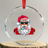 Funny Santa Rizz Xmas Crystal Glass Ornament Merry Rizzmas Sigmas Xmas Gen Alpha Middle School TS02