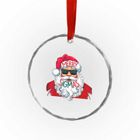 Funny Santa Rizz Xmas Crystal Glass Ornament Merry Rizzmas Sigmas Xmas Gen Alpha Middle School TS02