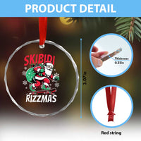 Funny Santa Rizz Xmas Crystal Glass Ornament Retro Skibidi Rizzmas Claus Skating Board Xmas TS02