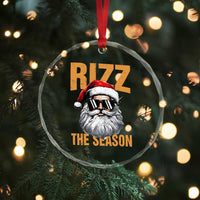 Funny Santa Rizz Xmas Crystal Glass Ornament Rizz The Season TS02