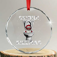 Funny Santa Rizz Xmas Crystal Glass Ornament Skibiti Toilet Rizzmas TS02
