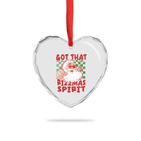 Funny Santa Rizz Xmas Heart Crystal Glass Ornament Got That Rizzmas Spirit Retro Groovy - Wonder Print Shop