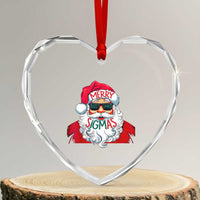 Funny Santa Rizz Xmas Heart Crystal Glass Ornament Merry Rizzmas Sigmas Xmas Gen Alpha Middle School - Wonder Print Shop
