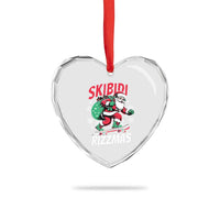 Funny Santa Rizz Xmas Heart Crystal Glass Ornament Retro Skibidi Rizzmas Claus Skating Board Xmas - Wonder Print Shop