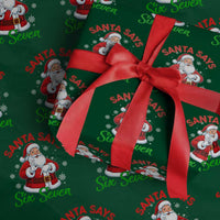 Funny Santa Says Six Seven Wrapping Paper Roll Xmas 67 Meme Santa Gen Alpha Slang - Wonder Print Shop