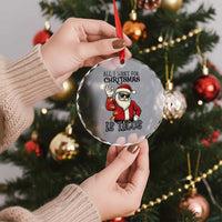 Funny Santa Taco Christmas Crystal Glass Ornament All I Want For Christmas Is Taco - Wonder Print Shop