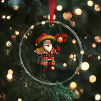 Funny Santa Taco Mexican Crystal Glass Ornament Let Us Taco About It TS14