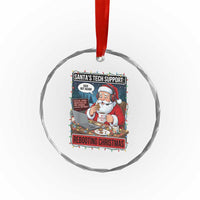 Funny Santa Tech Support Christmas Crystal Glass Ornament Rebooting Christmas Geek Humor Gift - Wonder Print Shop