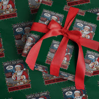 Funny Santa Tech Support Christmas Wrapping Paper Roll Rebooting Christmas Geek Humor Gift - Wonder Print Shop