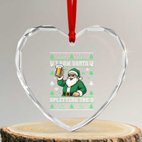 Funny Santa Ugly Christmas Heart Crystal Glass Ornament Drinking Beer Splitting G Inappropriate Adult Humor - Wonder Print Shop