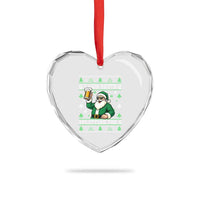 Funny Santa Ugly Christmas Heart Crystal Glass Ornament Drinking Beer Splitting G Inappropriate Adult Humor - Wonder Print Shop