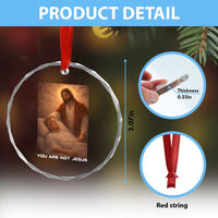 Funny Sarcastic Political Satire Crystal Glass Ornament You Are Not Jesus