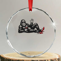 Funny Sassquatch Sexy Crystal Glass Ornament Bigfoot With Cocktail Party Humor TS12
