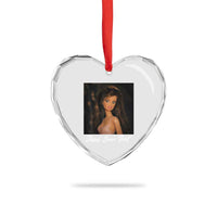 Funny Sassy Christian Doll Face Meme Heart Crystal Glass Ornament Jesus Saw That