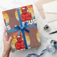 Funny Satan Christmas Wrapping Paper Roll Jesus Has Your Back - Wonder Print Shop