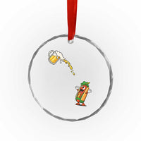Funny Sausage Waiting For Beer Crystal Glass Ornament Oktoberfest Gift
