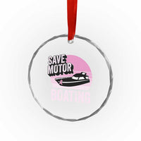 Funny Save Motor Boating Crystal Glass Ornament Breast Cancer Pink Ribbon TS11
