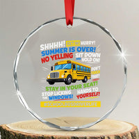 Funny School Bus Driver Life Crystal Glass Ornament Back to School Teacher Kids