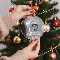 Funny School Is Important But Fishing Is Importanter Crystal Glass Ornament Fishing Lover - Wonder Print Shop