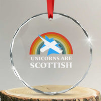 Funny Scotland Pride Unicorn Crystal Glass Ornament Unicorns Are Scottish Rainbow - Wonder Print Shop