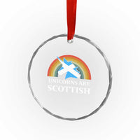 Funny Scotland Pride Unicorn Crystal Glass Ornament Unicorns Are Scottish Rainbow - Wonder Print Shop