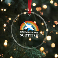 Funny Scotland Pride Unicorn Crystal Glass Ornament Unicorns Are Scottish Rainbow - Wonder Print Shop