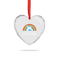 Funny Scotland Pride Unicorn Heart Crystal Glass Ornament Unicorns Are Scottish Rainbow - Wonder Print Shop