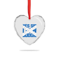 Funny Scottish Anthem Fan Saltire Flag Heart Crystal Glass Ornament Yes Sir I Can Boogie Sports Style Scotland Football Supporters