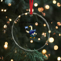 Funny Scottish Goose Scotland Football Crystal Glass Ornament Off to Watch Fitba Soccer Fans Meme