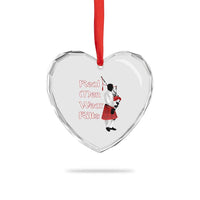 Funny Scottish Pride Heart Crystal Glass Ornament Real Men Wear Kits Tartan Bagpipe - Wonder Print Shop