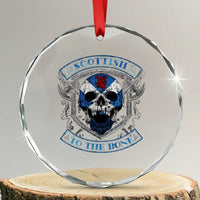 Funny Scottish Viking Crystal Glass Ornament Scottish To The Bone Vintage Scottish Lion Rampant Flag Skull - Wonder Print Shop
