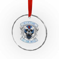 Funny Scottish Viking Crystal Glass Ornament Scottish To The Bone Vintage Scottish Lion Rampant Flag Skull - Wonder Print Shop